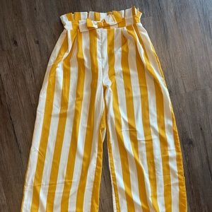 Gold and White stripped pants